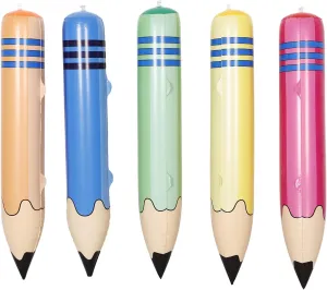PRETYZOOM Back to School Decor Giant Inflatable Pencils Jumbo Pencil Toys Classroom Decoration Party Decorations