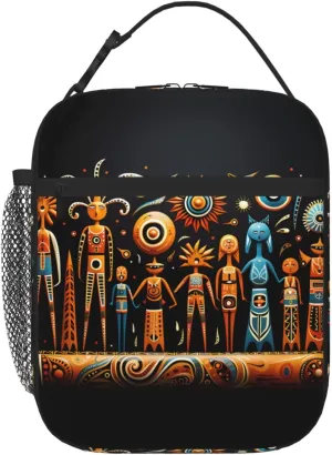 Primitive Totem Unisex Portable Storage Bags, Reusable Cooler Bags for Work Office School Travel Lunch Bags, Cooler Tote Bags
