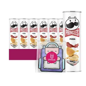 Pringles 6- Count of Pizza Potato Crisps Chips, On-The-Go Lunch Snack 5.5 oz Can   1 Freebie by Unique Outlet