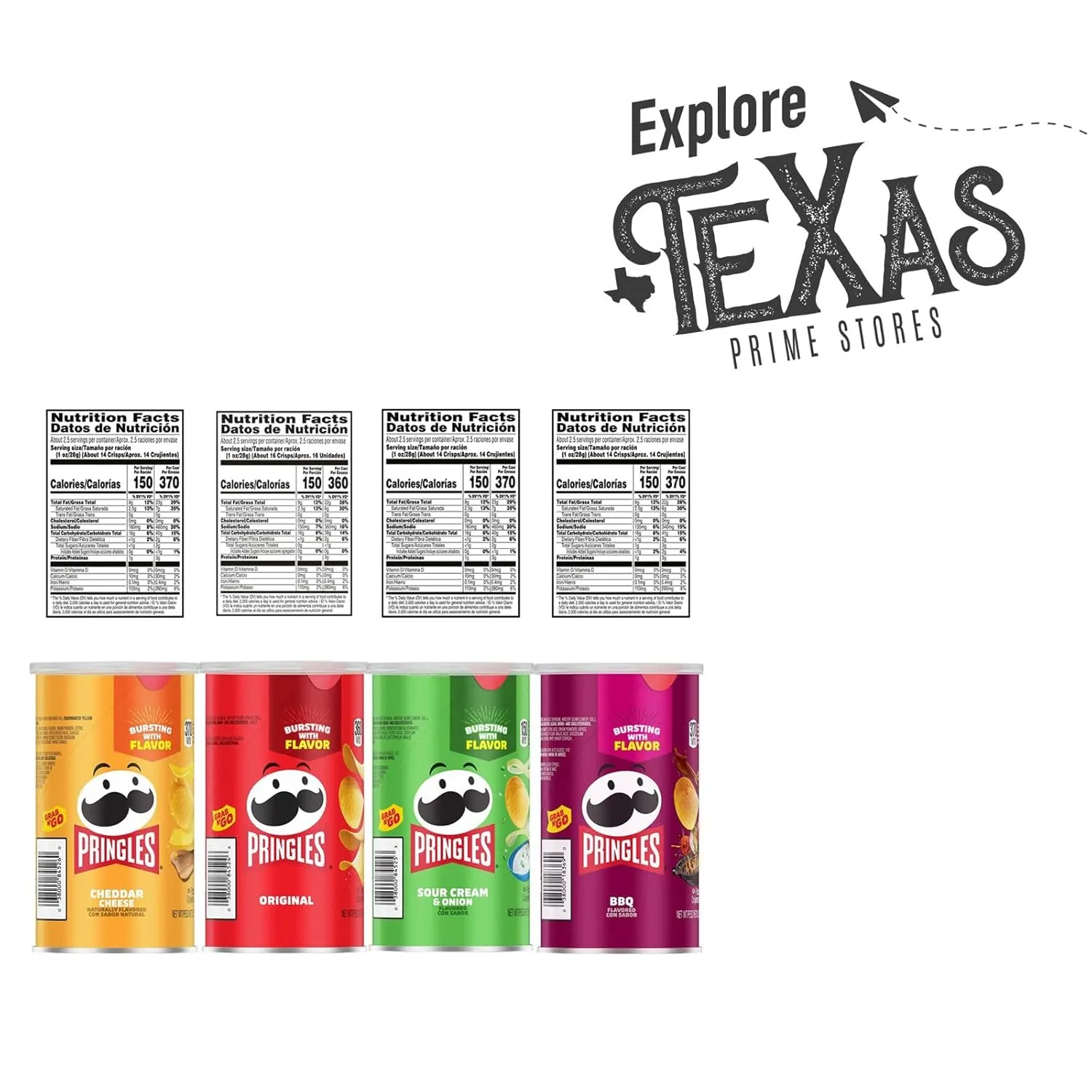 Pringles Collection 12- Count of Potato Crisps Chips, On-The-Go Lunch Snack 2.5 oz Can   1 Utility Freebie by Unique Outlet