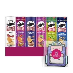 Pringles Street Collection 12- Count of Potato Crisps Chips, On-The-Go Lunch Snack 5.5 oz Can