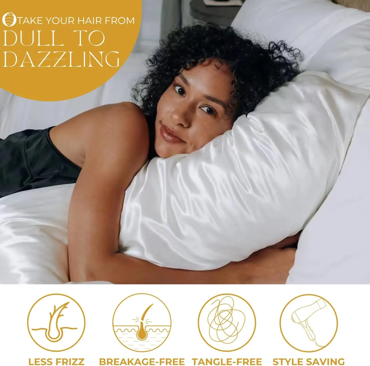 PROMEED White Silk Pillowcase 2 Pack for Hair and Skin, 100% 23 Momme Mulberry Silk Pillow Case Set of 2 with Hidden Zipper, Natural and Acne-Fighting (Queen 20"x30", White)