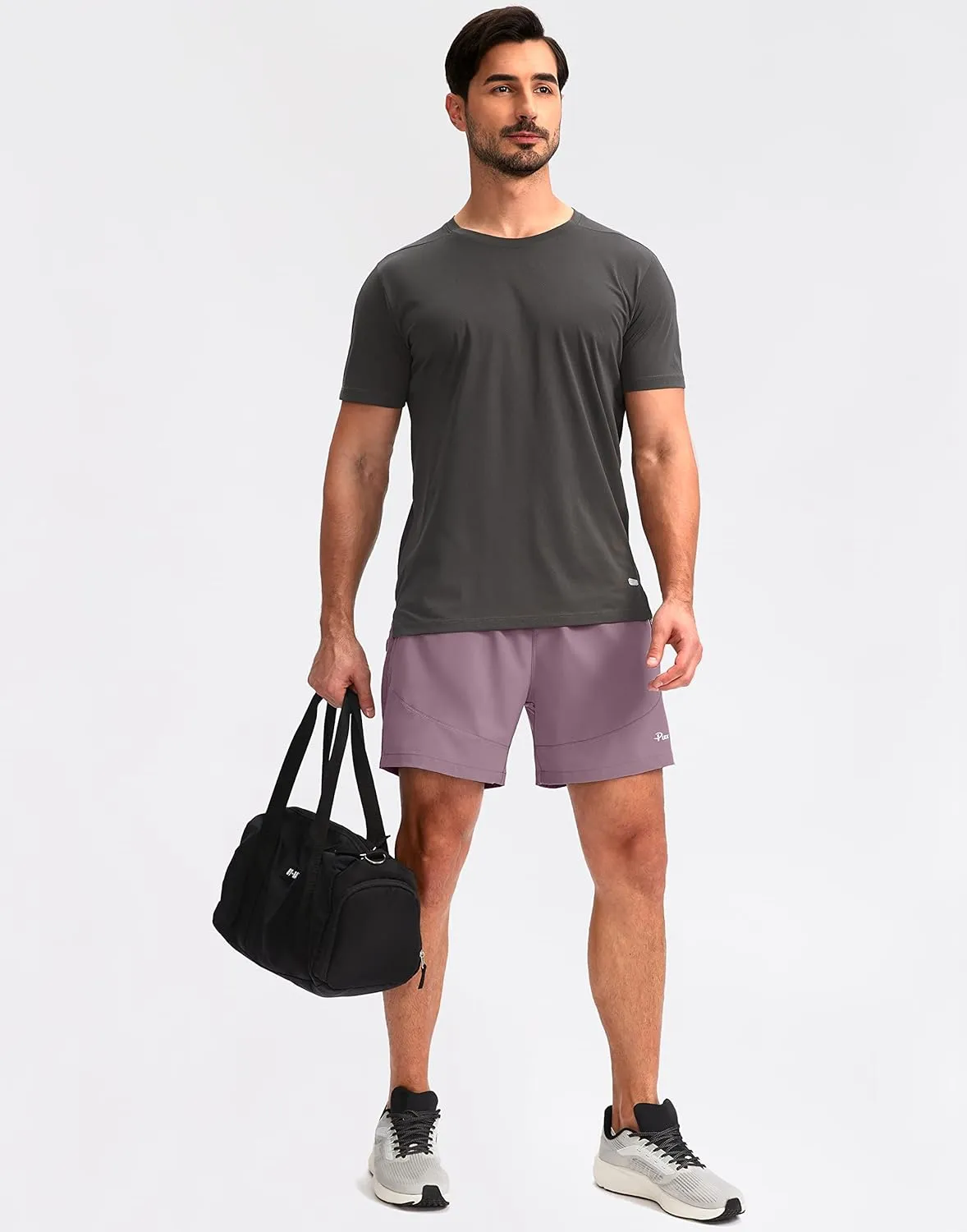 Pudolla Men's Workout Running Shorts 7"/5"/9" Lightweight Gym Athletic Shorts for Men with Zipper Pockets