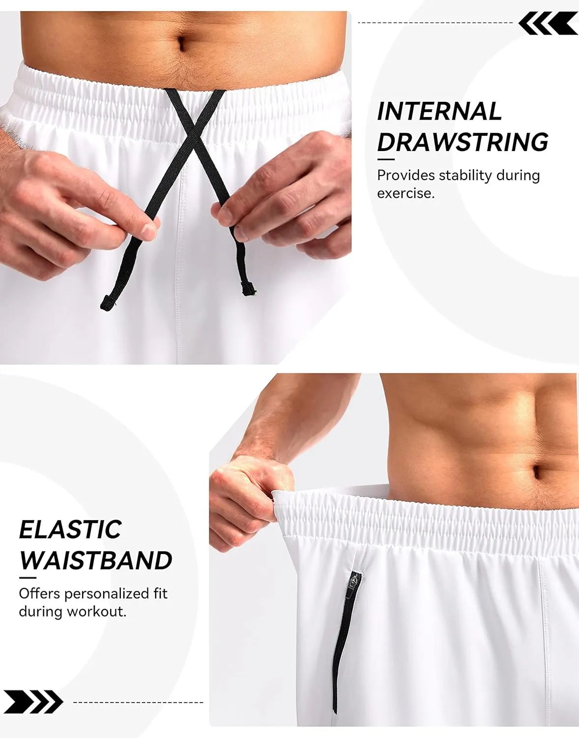 Pudolla Men's Workout Running Shorts 7"/5"/9" Lightweight Gym Athletic Shorts for Men with Zipper Pockets