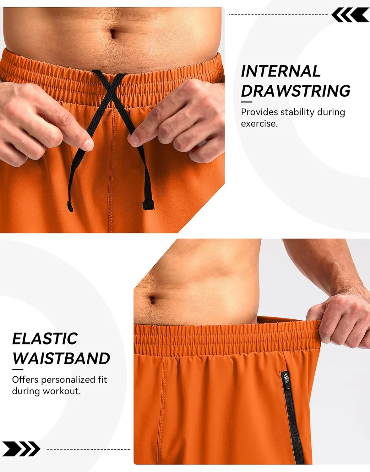 Pudolla Men's Workout Running Shorts 7"/5"/9" Lightweight Gym Athletic Shorts for Men with Zipper Pockets