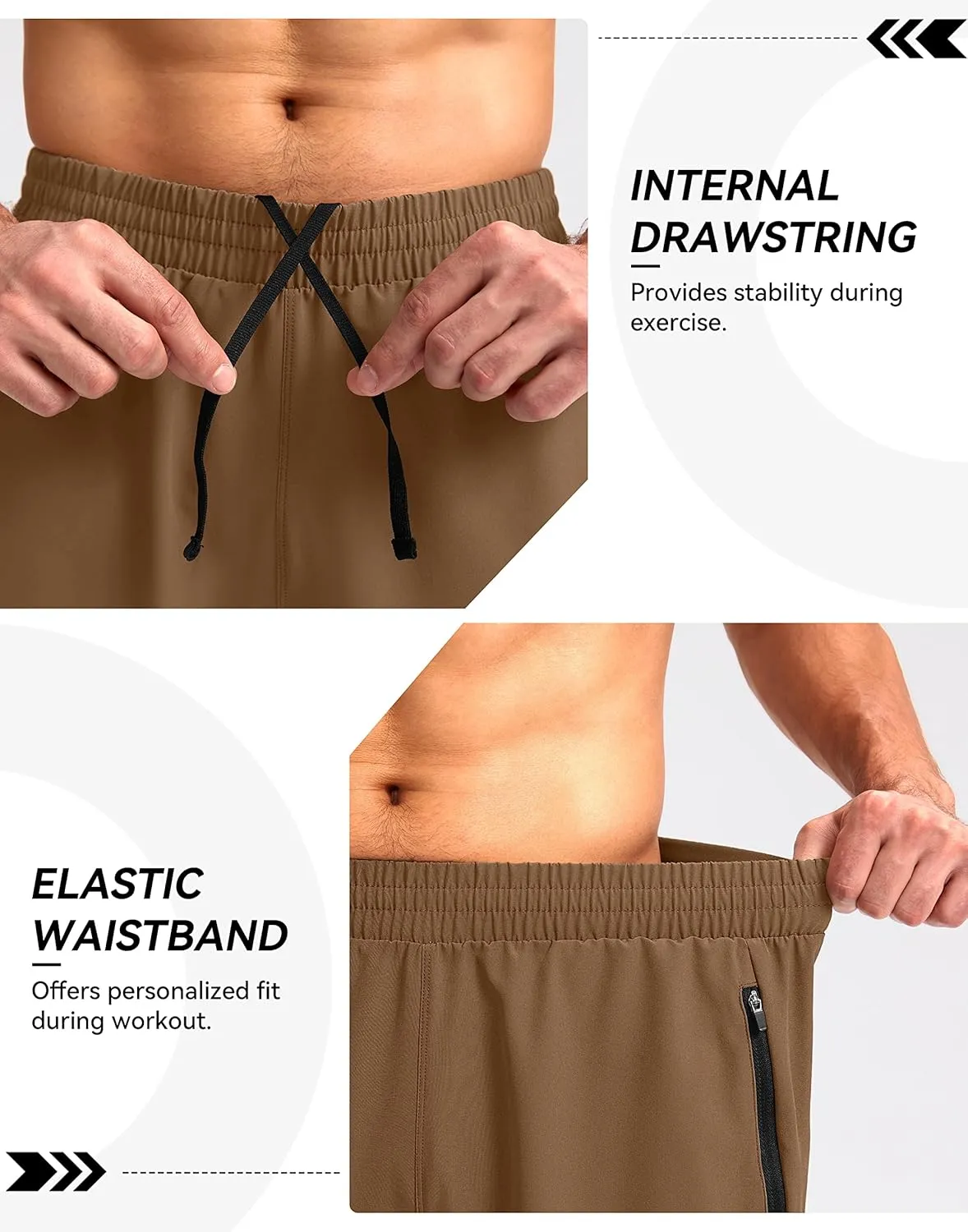 Pudolla Men's Workout Running Shorts 7"/5"/9" Lightweight Gym Athletic Shorts for Men with Zipper Pockets