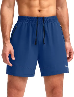 Pudolla Men's Workout Running Shorts 7"/5"/9" Lightweight Gym Athletic Shorts for Men with Zipper Pockets