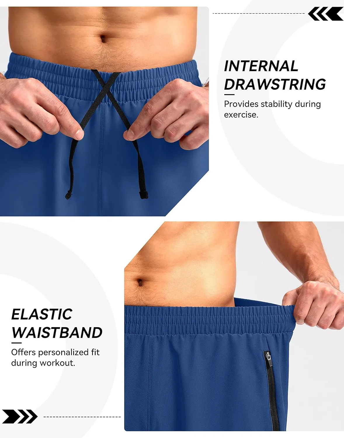 Pudolla Men's Workout Running Shorts 7"/5"/9" Lightweight Gym Athletic Shorts for Men with Zipper Pockets