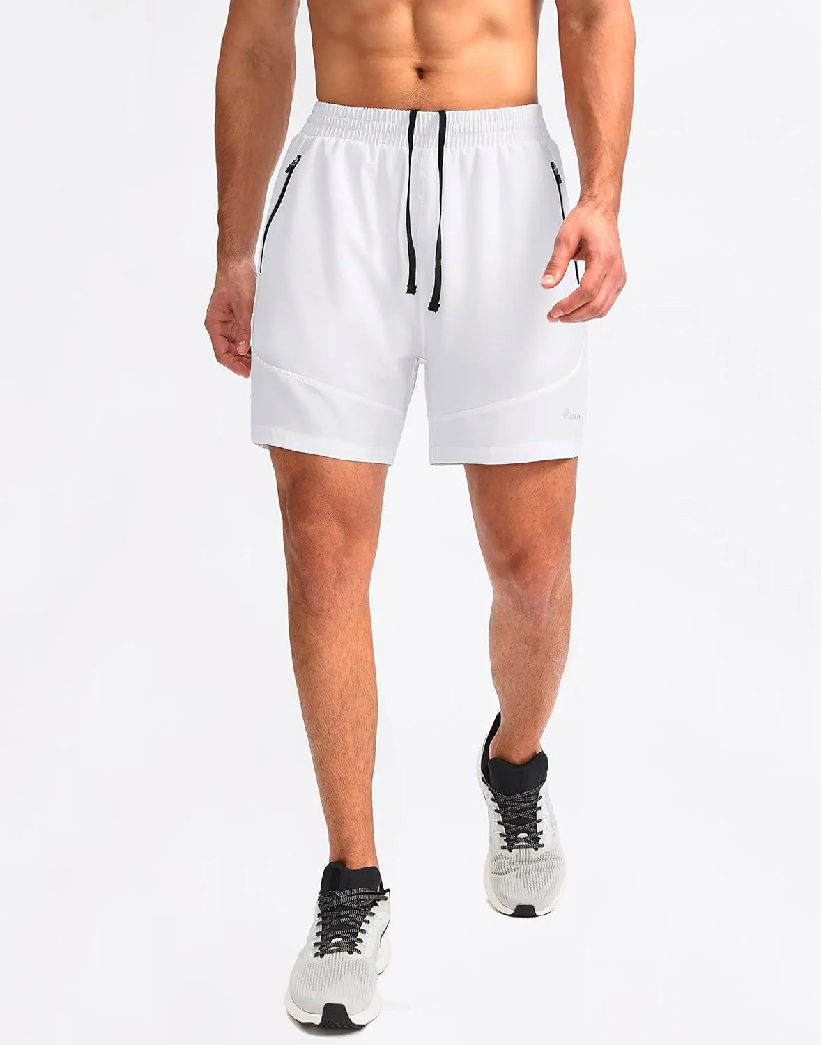 Pudolla Men's Workout Running Shorts 7"/5"/9" Lightweight Gym Athletic Shorts for Men with Zipper Pockets