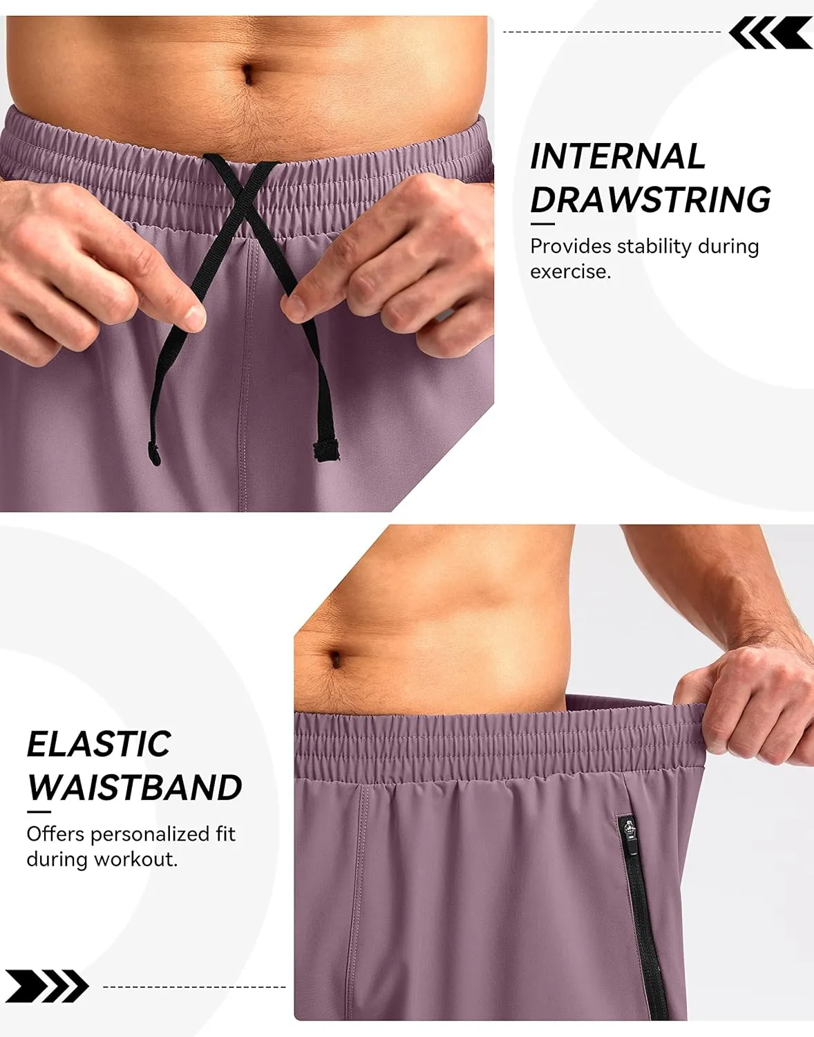 Pudolla Men's Workout Running Shorts 7"/5"/9" Lightweight Gym Athletic Shorts for Men with Zipper Pockets