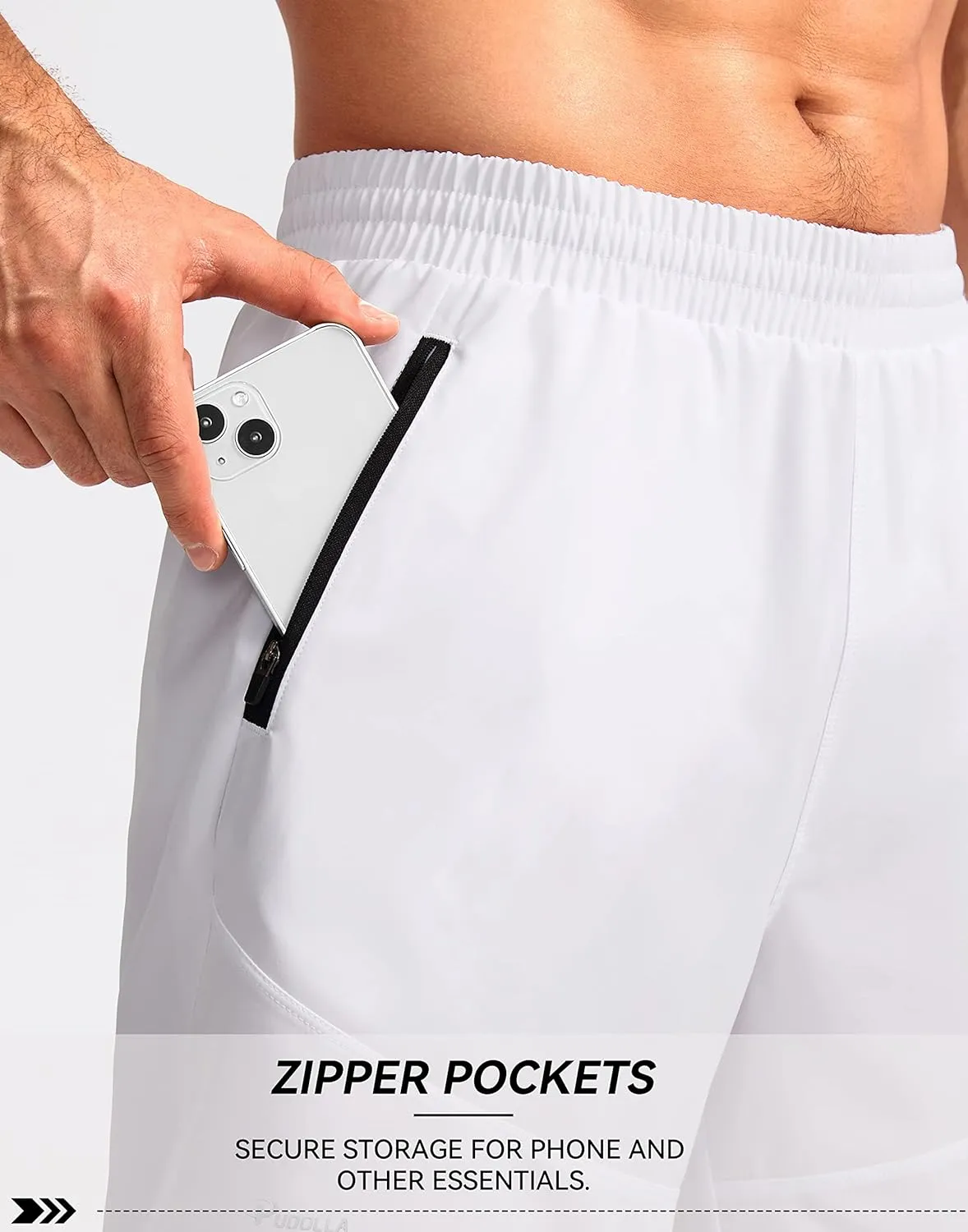Pudolla Men's Workout Running Shorts 7"/5"/9" Lightweight Gym Athletic Shorts for Men with Zipper Pockets