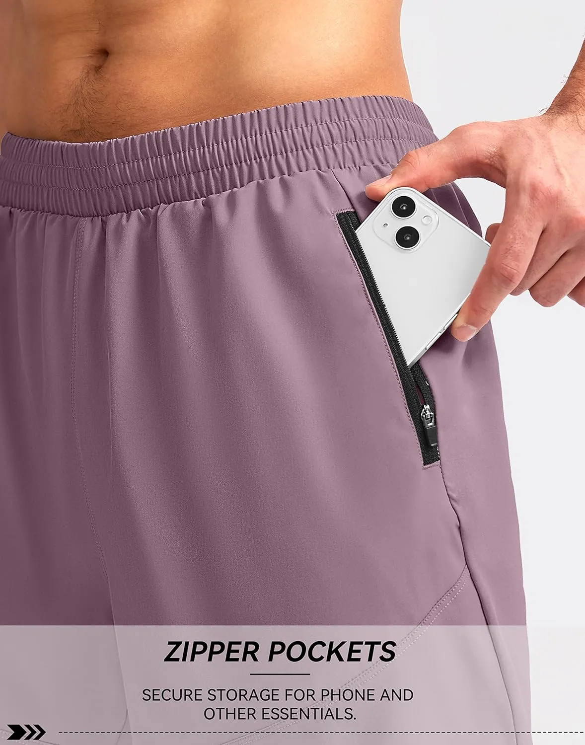 Pudolla Men's Workout Running Shorts 7"/5"/9" Lightweight Gym Athletic Shorts for Men with Zipper Pockets