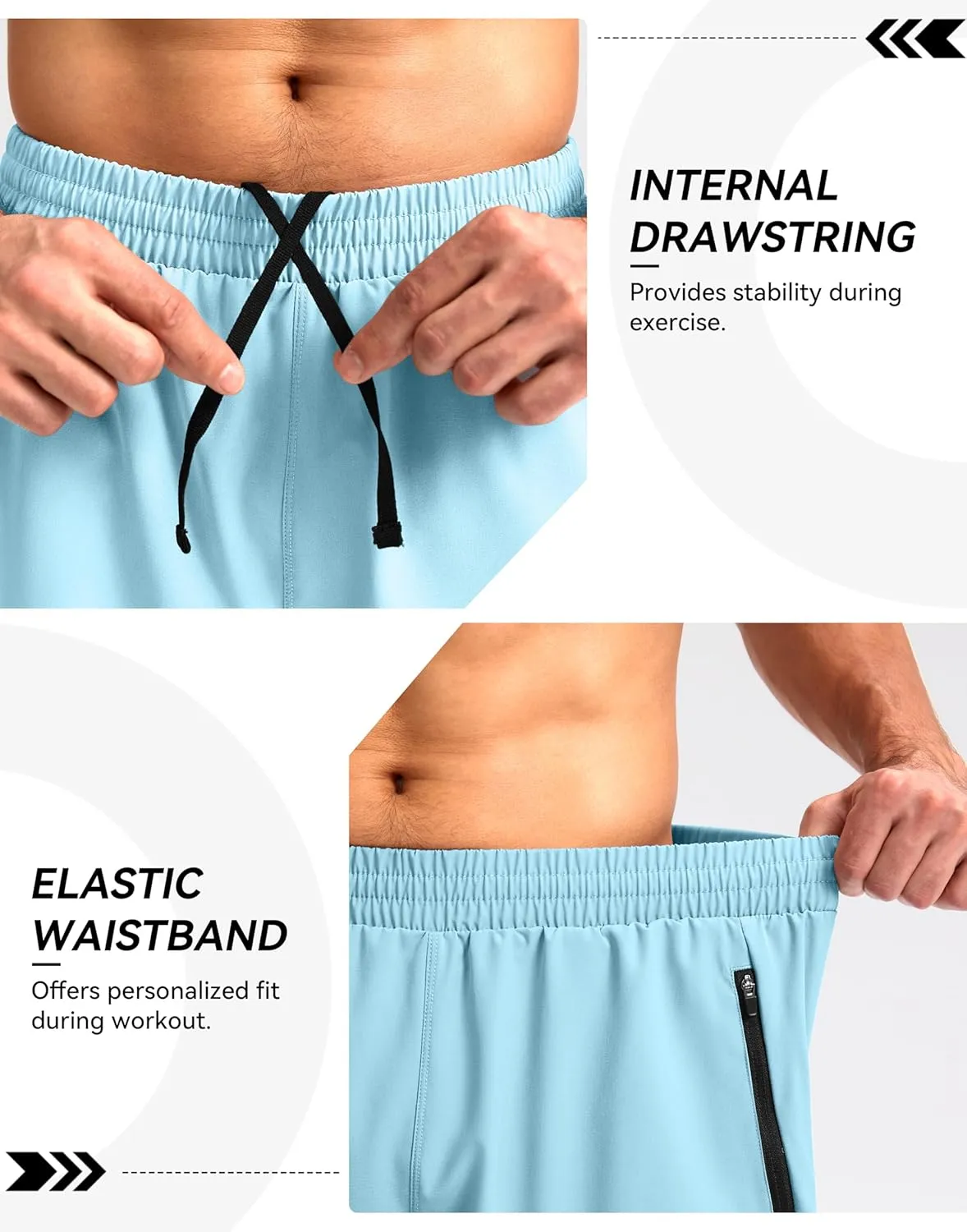 Pudolla Men's Workout Running Shorts 7"/5"/9" Lightweight Gym Athletic Shorts for Men with Zipper Pockets