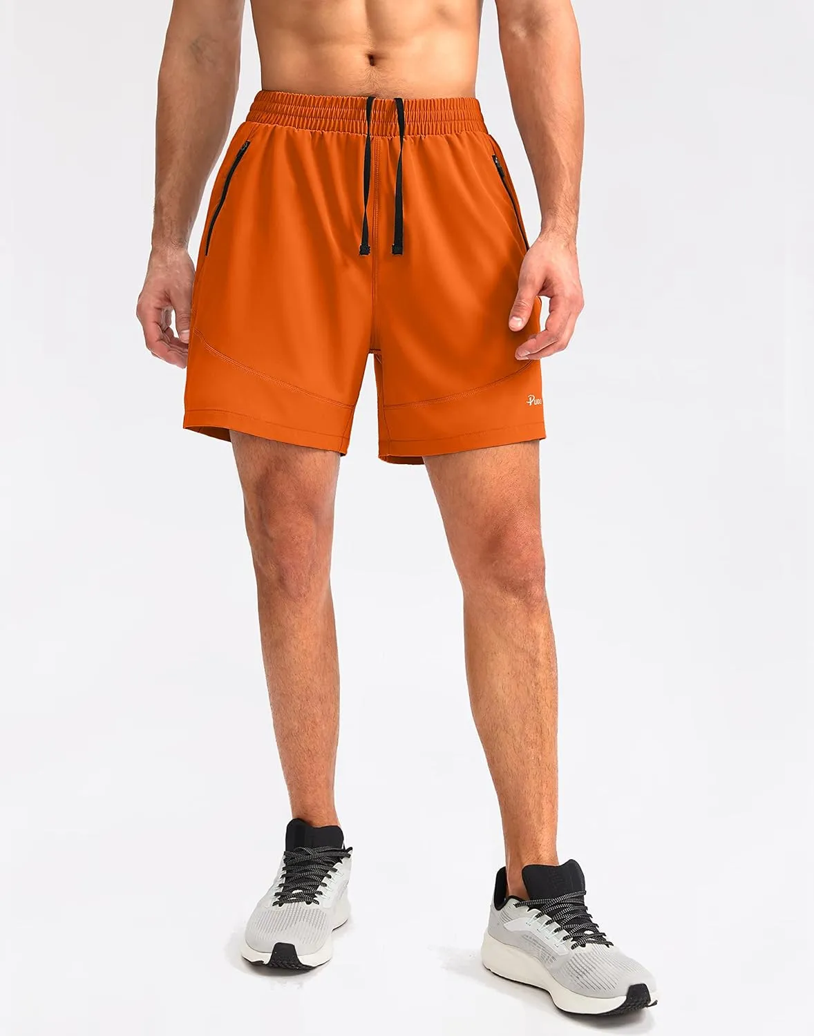 Pudolla Men's Workout Running Shorts 7"/5"/9" Lightweight Gym Athletic Shorts for Men with Zipper Pockets