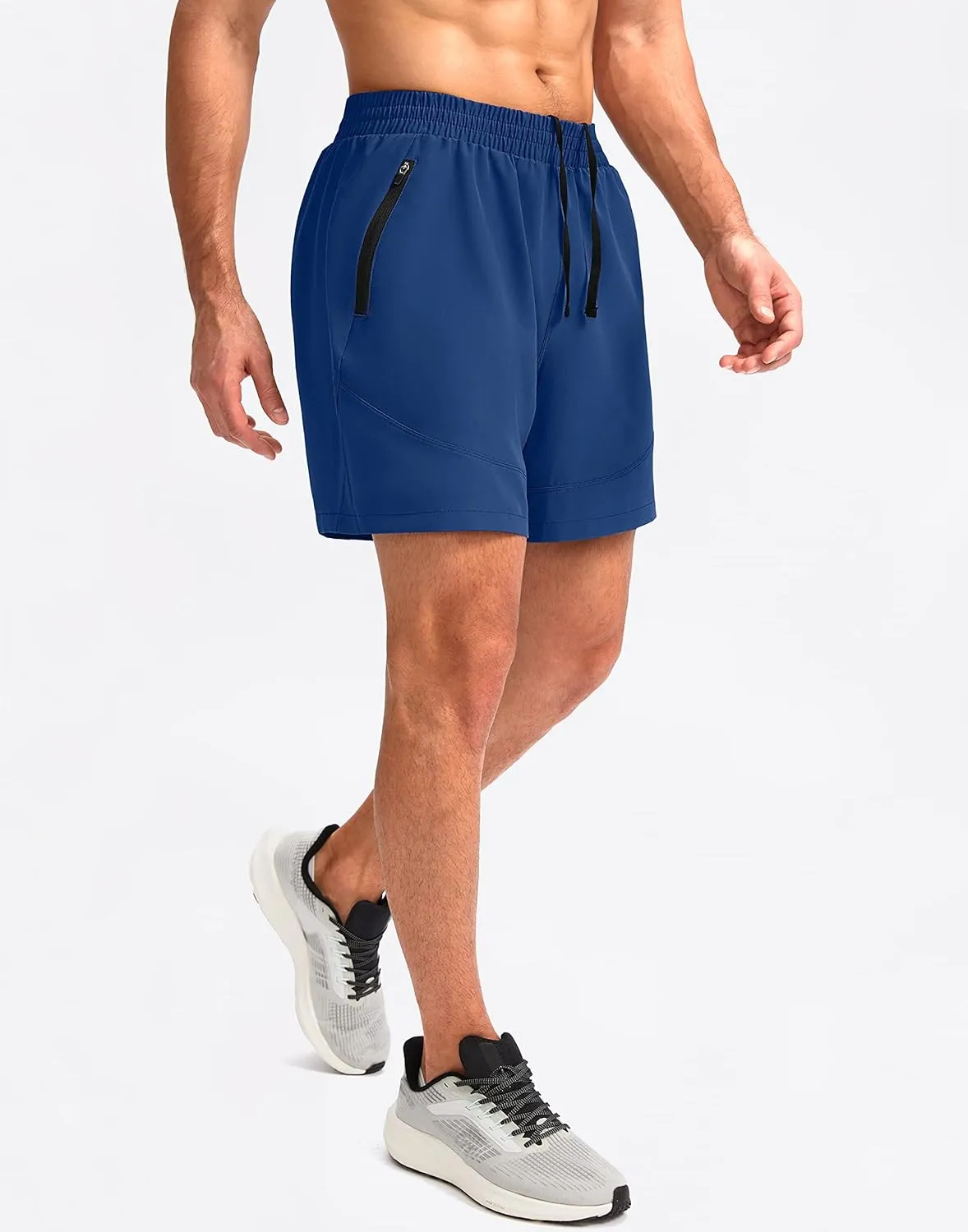 Pudolla Men's Workout Running Shorts 7"/5"/9" Lightweight Gym Athletic Shorts for Men with Zipper Pockets