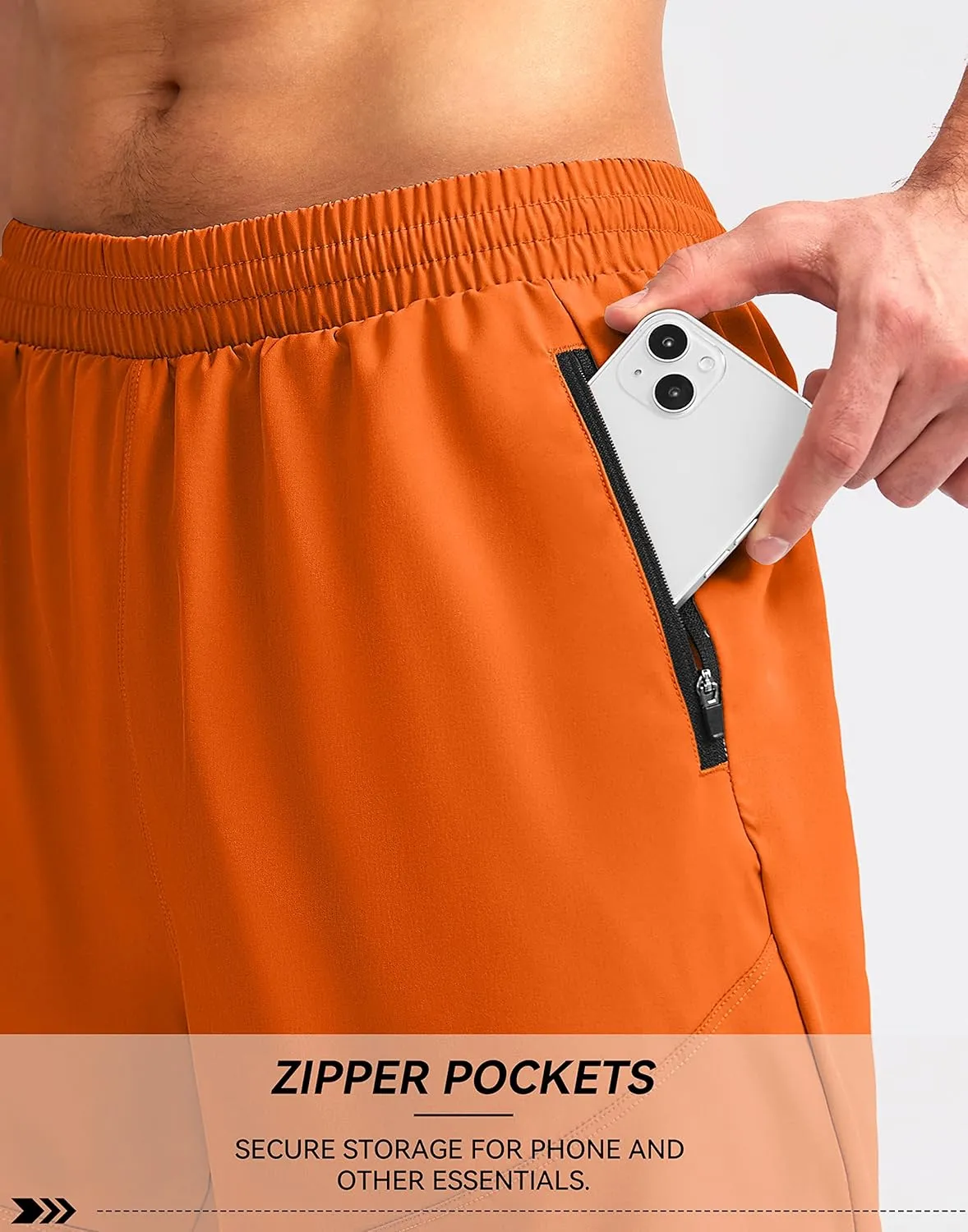 Pudolla Men's Workout Running Shorts 7"/5"/9" Lightweight Gym Athletic Shorts for Men with Zipper Pockets