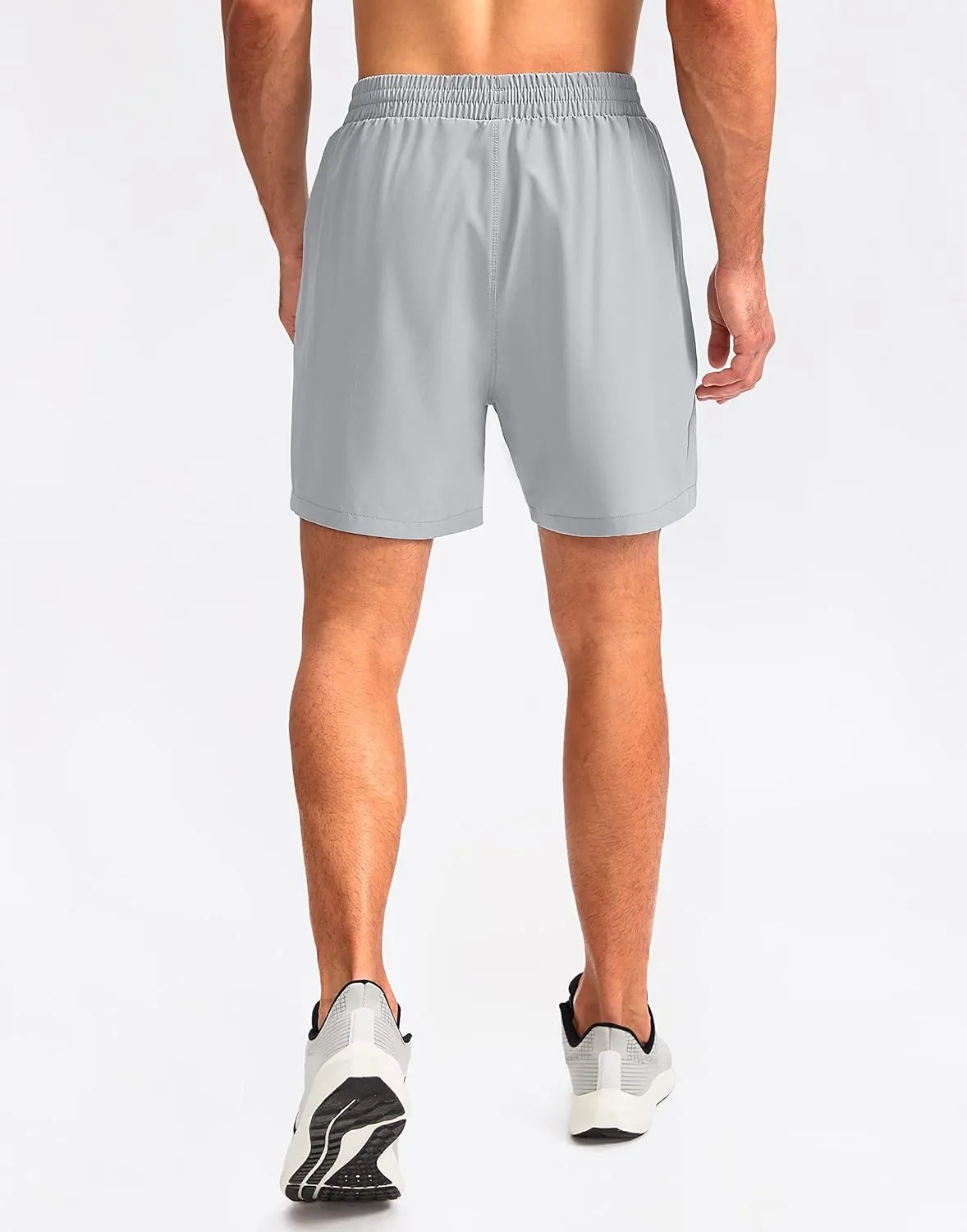 Pudolla Men's Workout Running Shorts Lightweight Gym Athletic Shorts for Men with Zipper Pockets