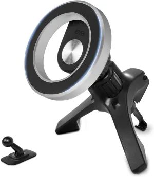 PureGear Magnetic Car Mount, MagSafe Compatible, Air Vent/Dashboard Mounting Phone Holder for iPhone 16/15/14/13/12, Hands-Free, 360° Rotation (Black)