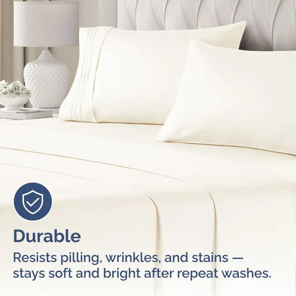 Queen Pillow Cases Set of 2 - Ultra Soft Hotel Quality Pillowcase Covers - Comfy Cozy Bedding for Women, Men, Kids & Teens - Machine Washable Pillow Protectors - 2 Pieces Set - Queen Size Off White