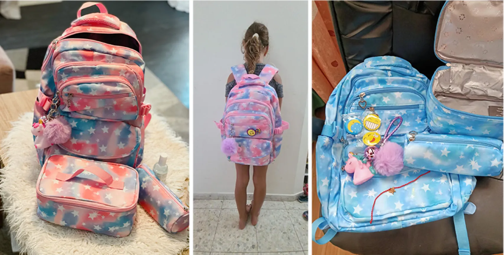 "Arna's Designer School Bags" New Girls Bag Set - Many colours and styles