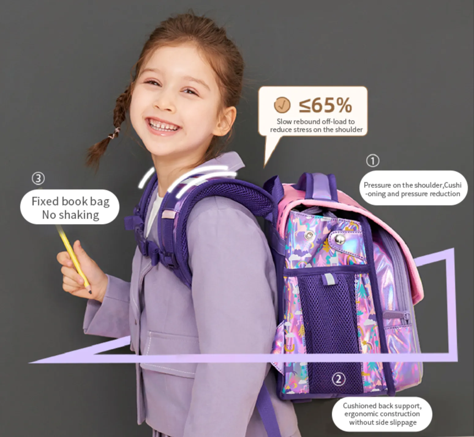 "Arna's Designer School Bags" New Lighten Up Primary Large-capacity Waterproof Bag