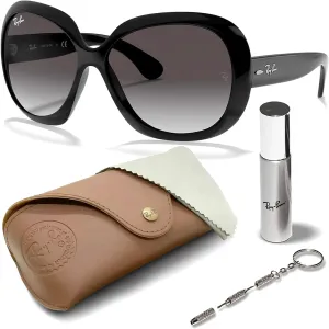 Ray-Ban RB4098 Jackie Ohh II Butterfly Shape Sunglasses With Eyewear Kit Bundle - High Bridge Fit - Beach Sunglasses