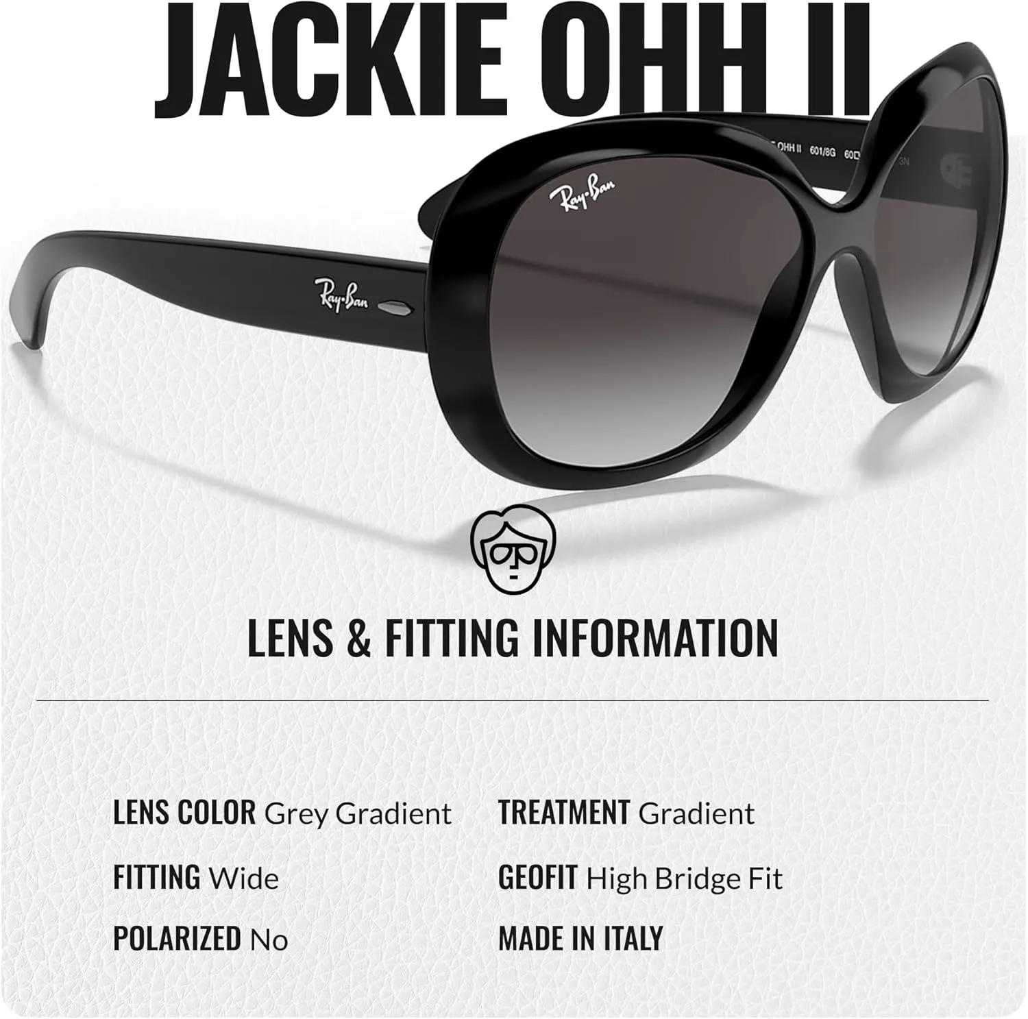 Ray-Ban RB4098 Jackie Ohh II Butterfly Shape Sunglasses With Eyewear Kit Bundle - High Bridge Fit - Beach Sunglasses