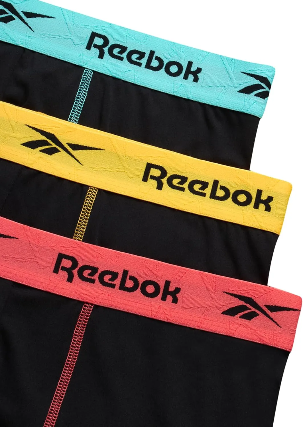 Rebook Mens Boxer Briefs - 3 Pack Moisture Wicking Stretch Performance Mens Underwear Boxers with Contour Pouch (Sizes: S-XL)