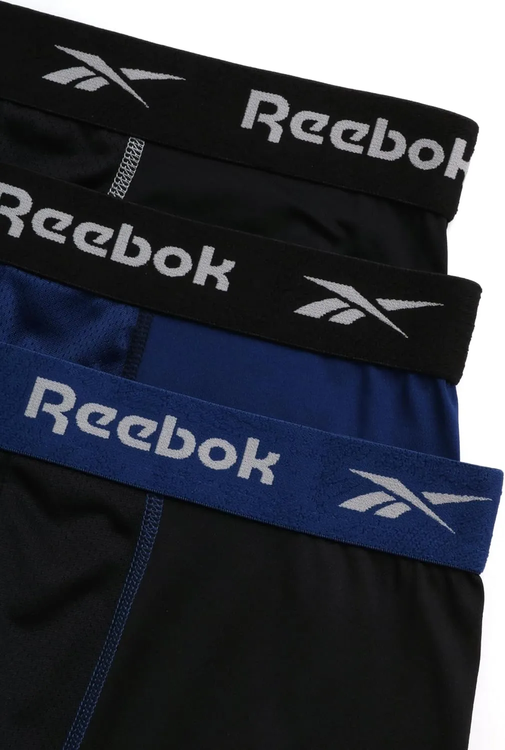 Rebook Mens Boxer Briefs - 3 Pack Moisture Wicking Stretch Performance Mens Underwear Boxers with Contour Pouch (Sizes: S-XL)