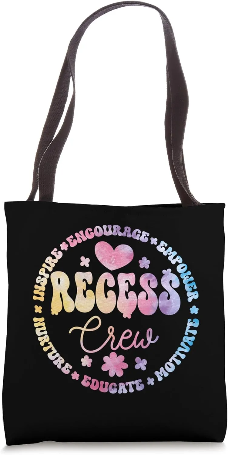 Recess Crew Squad Teachers Students Monitor Back to School Tote Bag