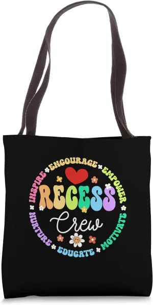 Recess Crew Squad Teachers Students Monitor Back to School Tote Bag