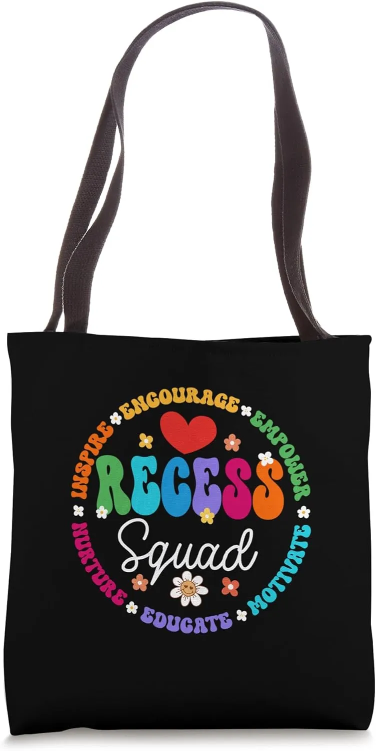 Recess Squad Crew Teachers Students Monitor Back to School Tote Bag