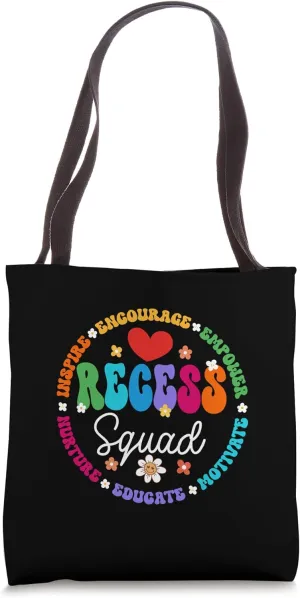 Recess Squad Crew Teachers Students Monitor Back to School Tote Bag