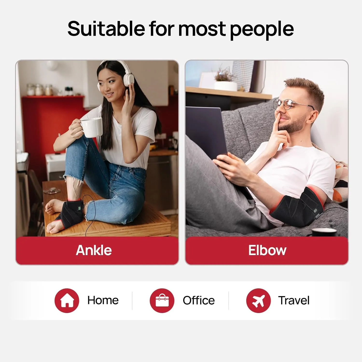 Red Light Therapy Wrap for Ankle, Near-Infrared Light Therapy Pad for Elbow Feet Muscle Relax
