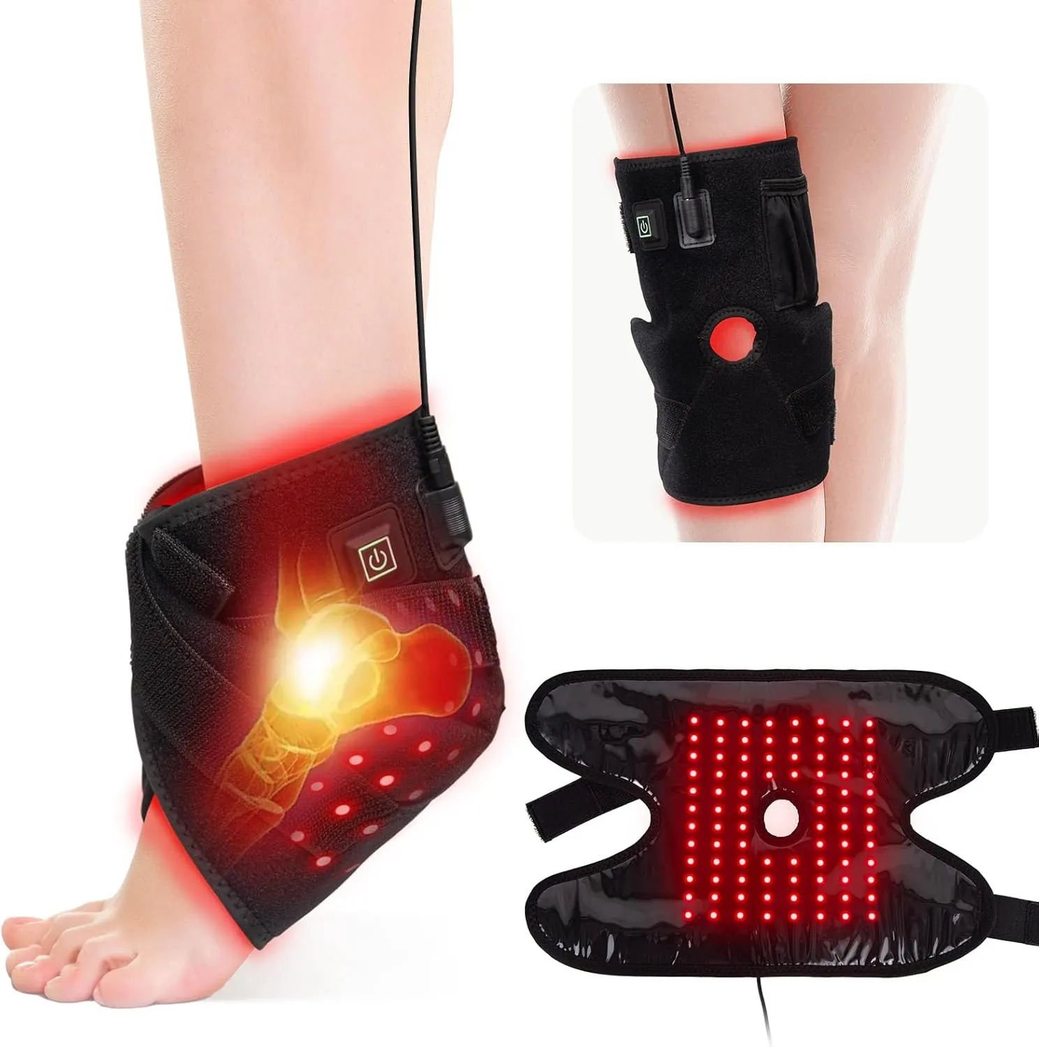 Red Light Therapy Wrap for Ankle, Near-Infrared Light Therapy Pad for Elbow Feet Muscle Relax