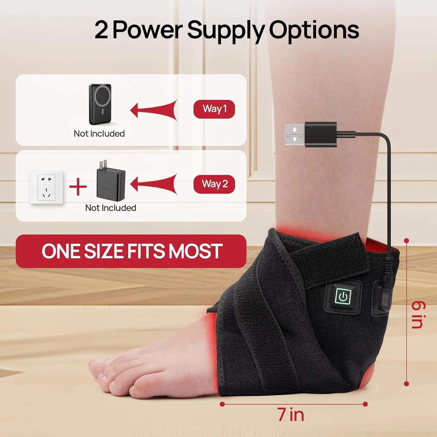 Red Light Therapy Wrap for Ankle, Near-Infrared Light Therapy Pad for Elbow Feet Muscle Relax