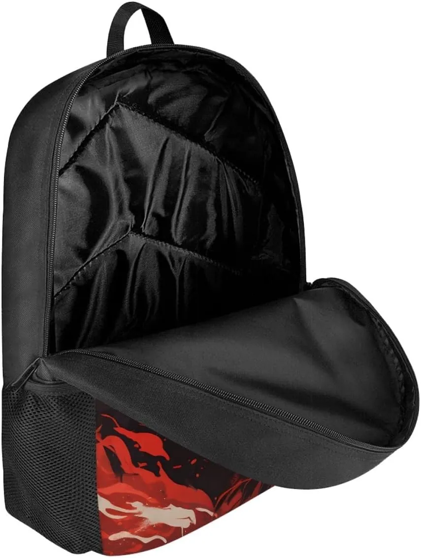 Red Wolf Head Cool School Bags Kids Boys Mens Backpack Bookbags Rucksack Daypack for Student Birthday Gift,Anger Wolf