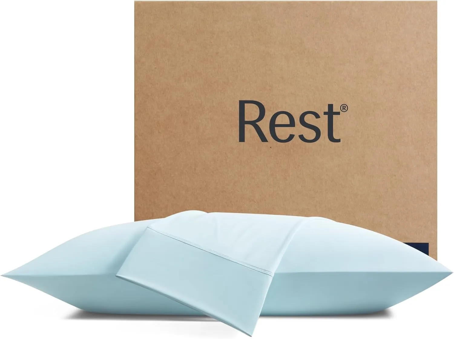 REST® Evercool®  Cooling Pillow Cases Standard - 2 Pillowcase for Sensitive Skin, Silver Infused Fabric for Hygienic Sleep, Silky Smooth for Curly Hair, High Elastic for Snug Fit (19x29 inches)