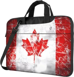 Retro Canada Flag Ultra-thin portable shoulder laptop bag Stylish and Protective Shockproof soft lining