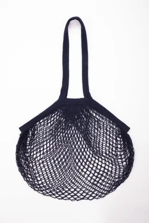Reusable Cotton Bag - Navy Blue - Long Handle