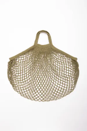 Reusable Cotton Bags - Green- Cotton String Bag-Short Handle