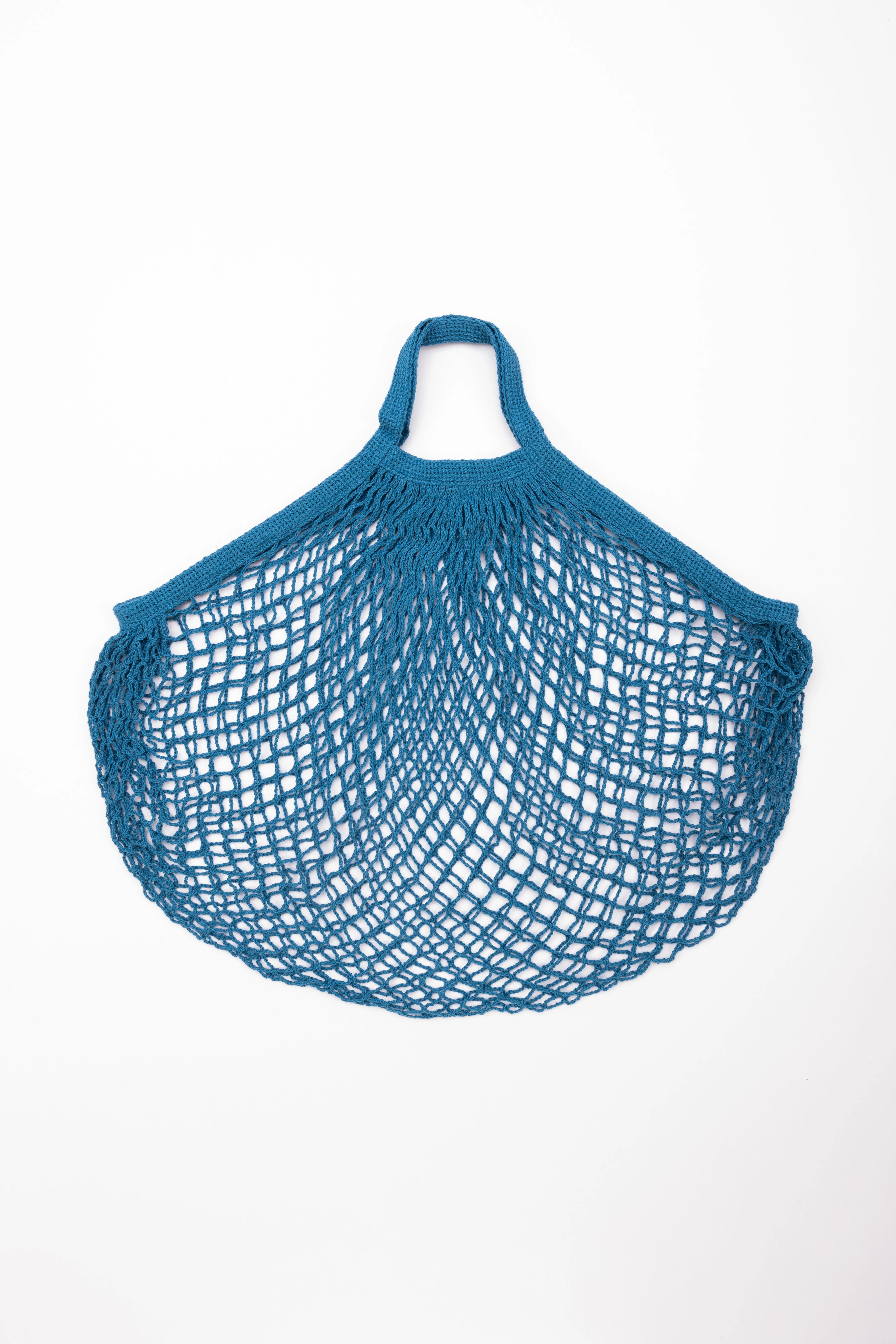 Reusable Cotton Bags - Teal Blue - Cotton String Bag-Short Handle