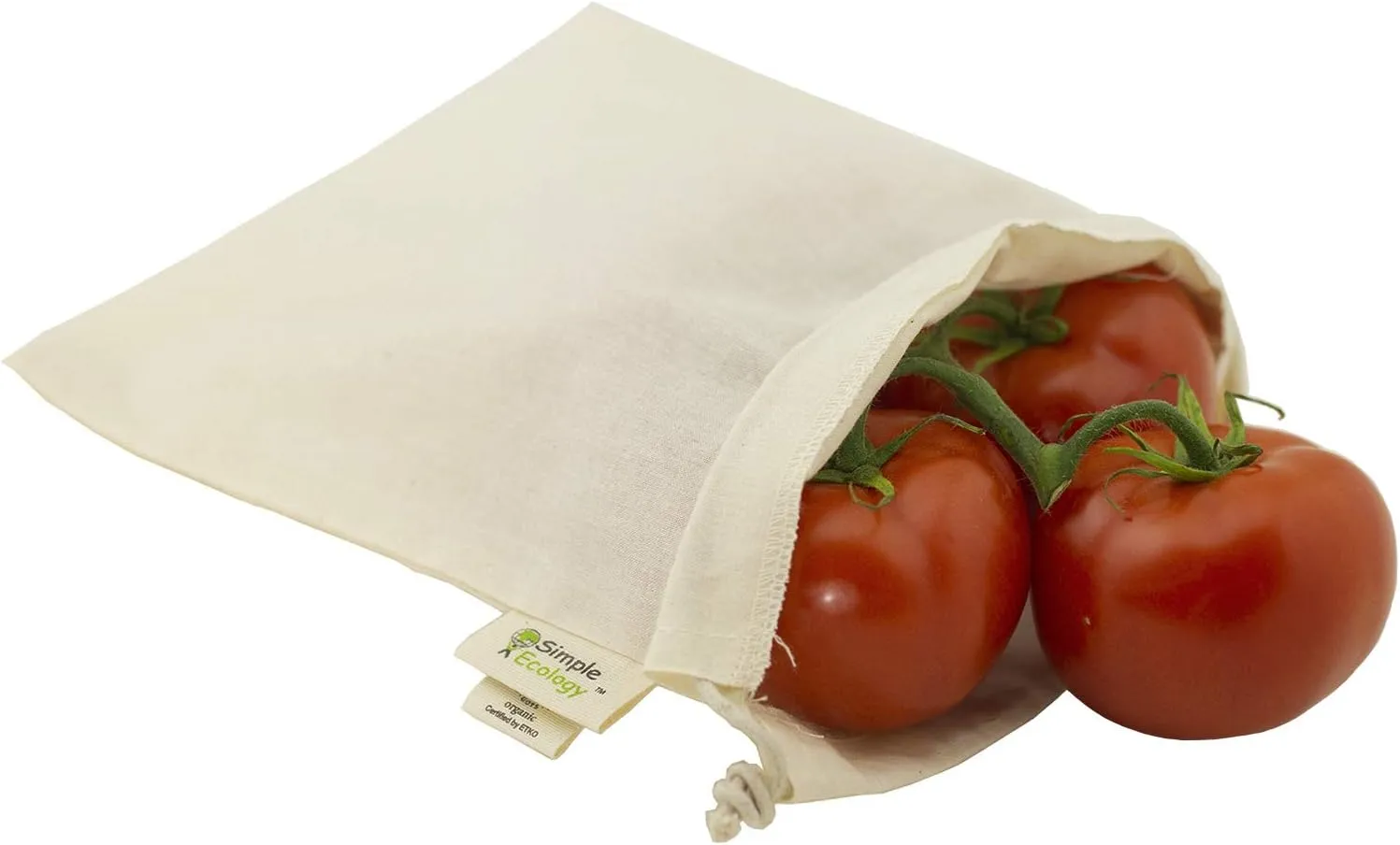 Reusable Grocery Produce Shopping and Storage Bags, Organic Cotton Muslin, Small 3 pack