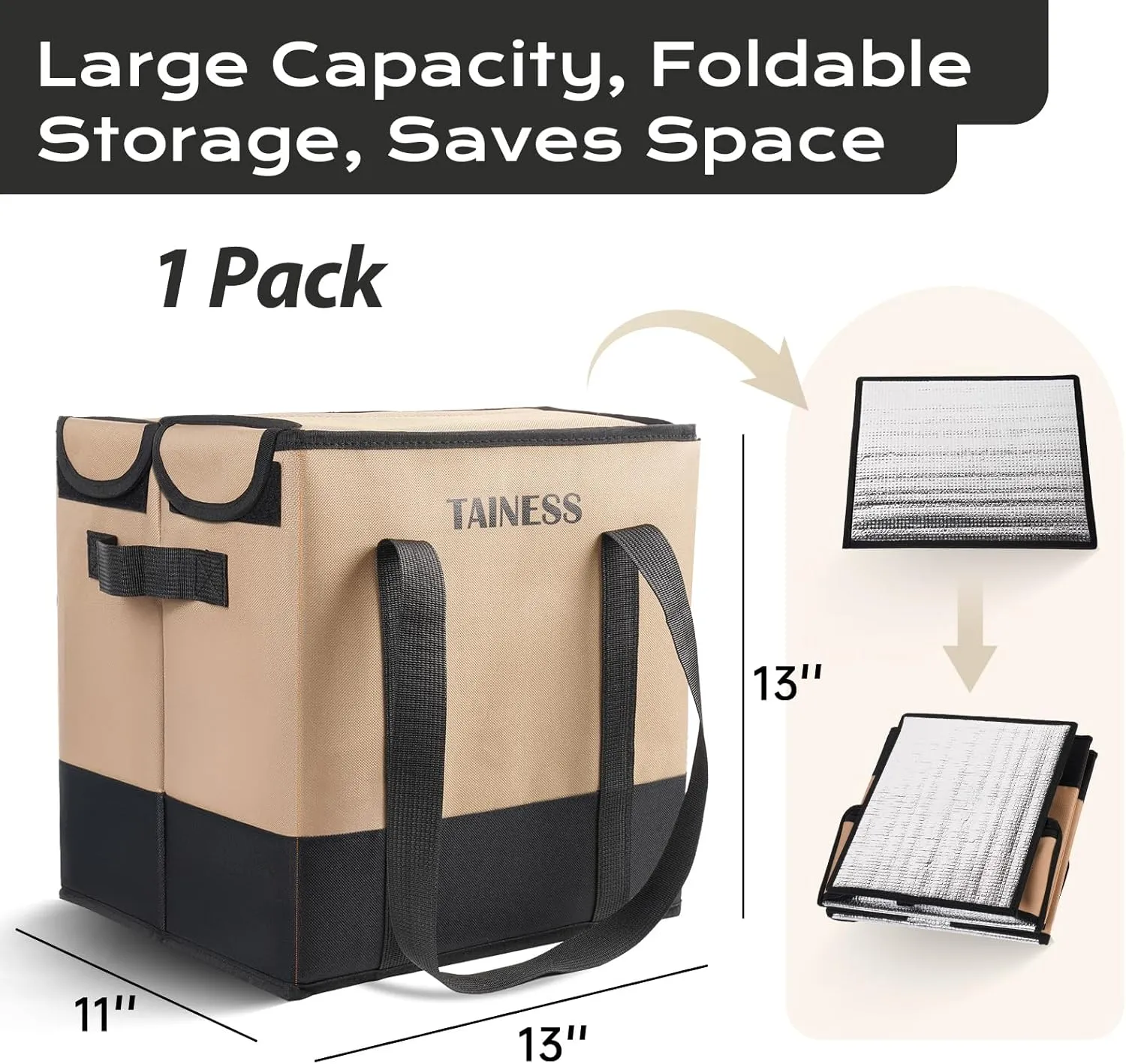Reusable Insulated Grocery Bags Collapsible Grocery Tote Bags for Shopping Wear Resistant Heavy Duty Foldable Cooler Grocery Bags for Frozen and Hot Food Camping Bags