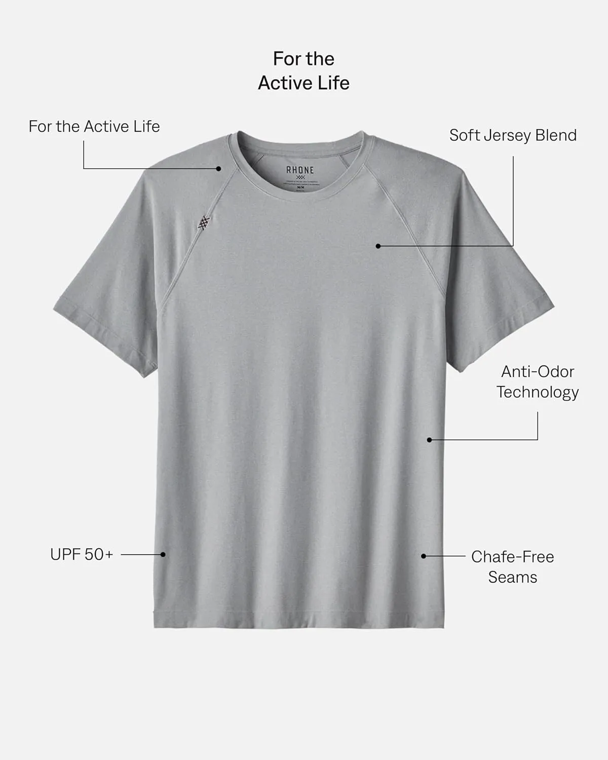 Rhone Reign Mens Workout Shirts, Anti-Odor, Quick Dry Mens Gym Shirts, Workout Shirts for Men