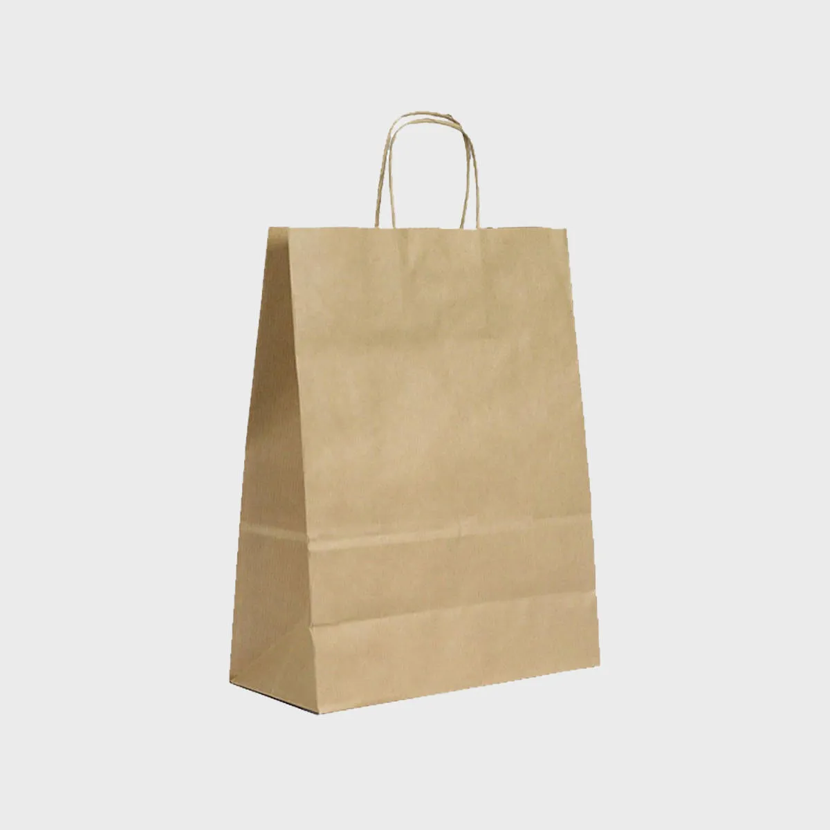 Ribbed kraft paper bag with twist handles