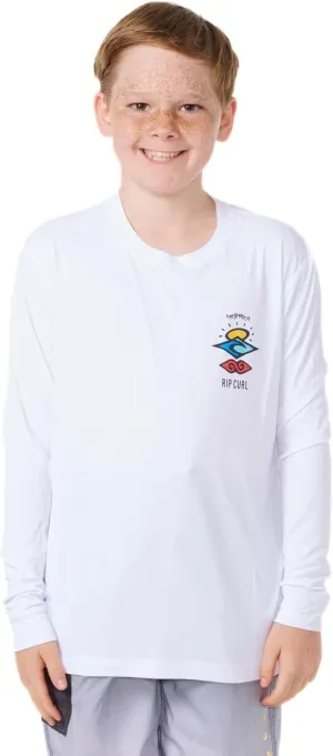 Rip Curl Boys' Icons Surflite UPF 50 Long Sleeve Sun Protection Rashguard