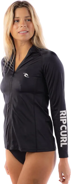 Rip Curl Women's Long Sleeve Zip-up Rashguard with UPF 50  Sun Protection-Quick Dry, Moisture-Wicking Swim Shirt
