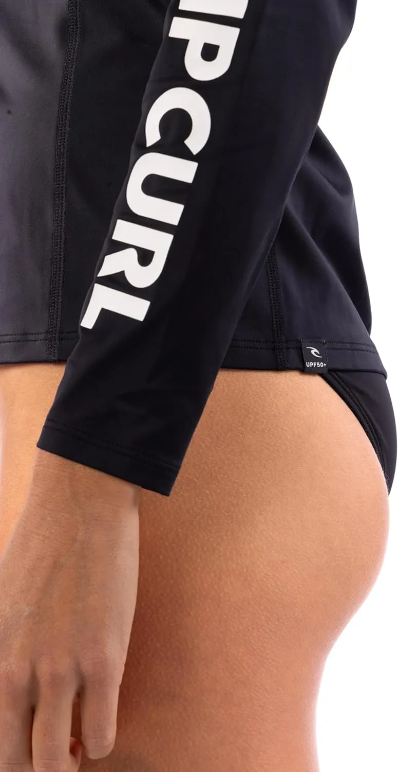 Rip Curl Women's Long Sleeve Zip-up Rashguard with UPF 50  Sun Protection-Quick Dry, Moisture-Wicking Swim Shirt