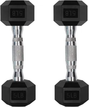 RitFit 5-300LBS Rubber Encased Hex Dumbbell Sets with Optional Rack for Home Gym, Coated Hand Weights for Strength Training, Workouts